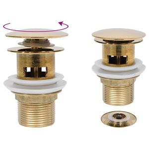 vidaXL lükatav äravool ülevoolufunktsiooniga kuldne 6,4x6,4x9,1 cm