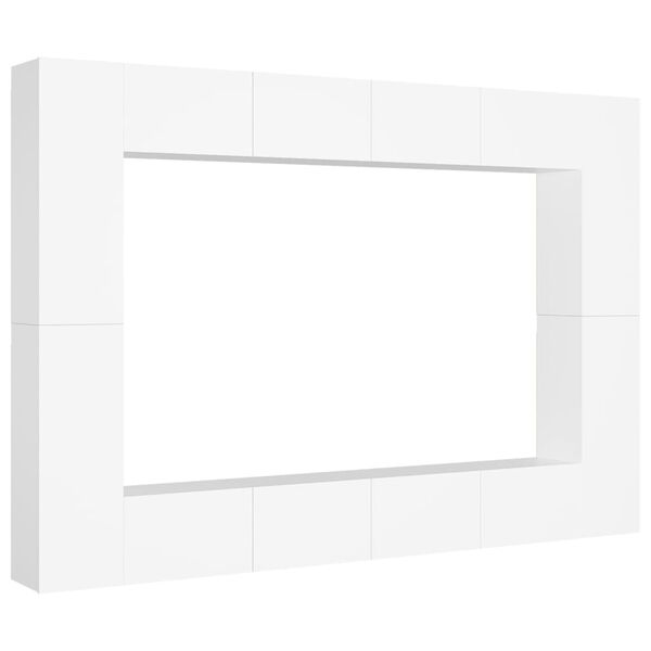 vidaXL 8-osaline telerikappide komplekt, valge, tehispuit