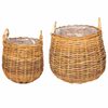 vidaXL Istutuskorv ladustamisega 2 pcs Pruun Lacak rattaan