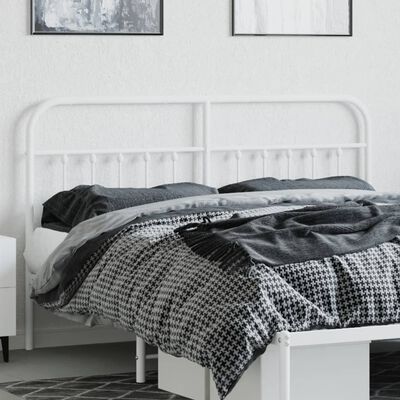 vidaXL metallist voodipeats, valge, 160 cm