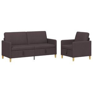 vidaXL Diivanikomplekt koos hoiustamisega 2 pcs Tume pruun Pol&uuml;ester