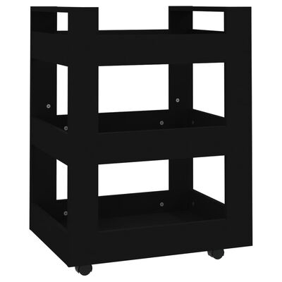 vidaXL köögikäru, must, 60 x 45 x 80 cm, tehispuit