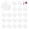 vidaXL J&otilde;ulupallide komplekt 25 tk L&auml;bipaistev &Oslash; 8 cm LED-tuld