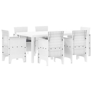 vidaXL Aia s&ouml;&ouml;gilaudade komplekt 7 pcs Valge Polt rattan