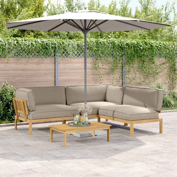 vidaXL Diivanikomplekt padjaga 4 pcs Pruunikashall Tugev akatsiapuu