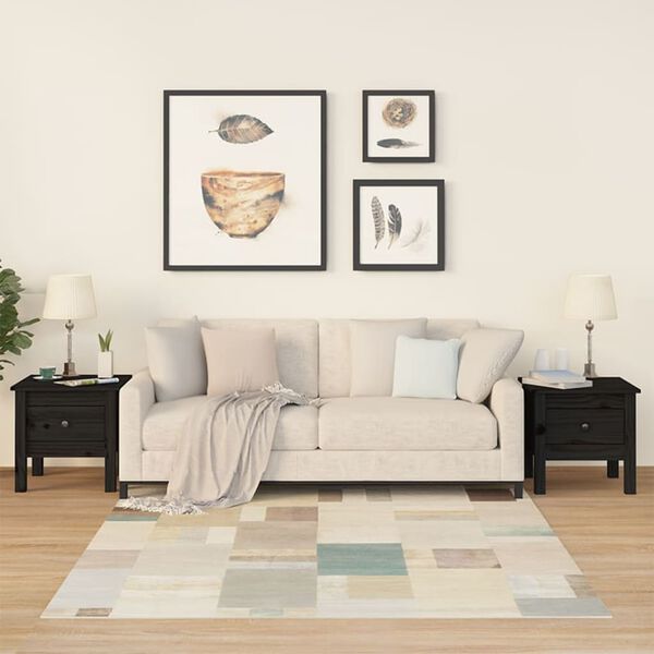 vidaXL lisalauad 2 tk, must, 40x40x39 cm, männipuit