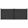 vidaXL Aiapaneel 2 pcs WPC ja Alumiinium Must