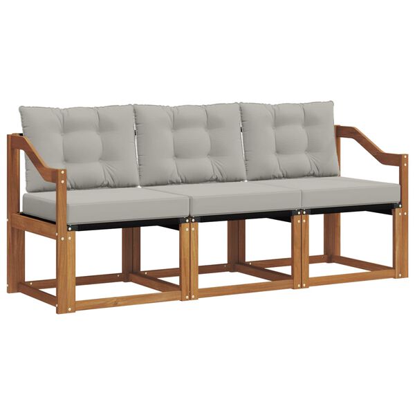 vidaXL V&auml;li diivanikomplekt padjaga 3 pcs Looduslik ja Hele Hall