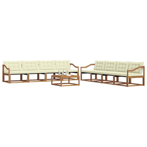 vidaXL V&auml;li diivanikomplekt padjaga 9 pcs Looduslik ja kreem