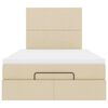 vidaXL ottomani voodi madratsiga, kreemjas, 120x200 cm, kangas