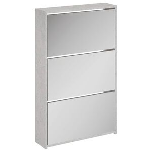 vidaXL 3 sahtliga kingakapp peegliga, betoonhall, 63x17x102,5 cm