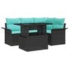 vidaXL Aia Diivanikomplekt padjaga 5 pcs Must Pol&uuml; Rattan