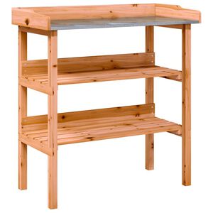 vidaXL riiulitega taimelaud, pruun, 78 x 38 x 82,5 cm, nulupuit