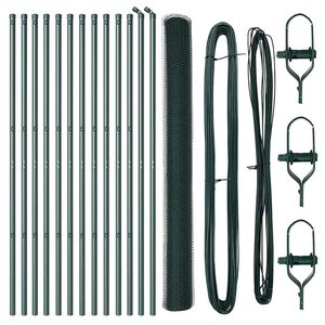 vidaXL Aiapost Roheline 25 x 1,6 m (13 mm v&otilde;rgu suurus) Terased ja PVC