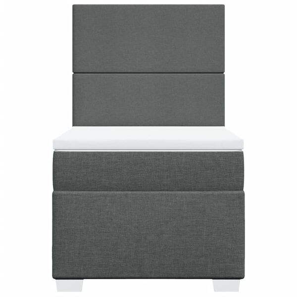 vidaXL kontinentaalvoodi madratsiga, tumehall, 100x200 cm, kangas