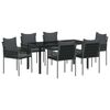 vidaXL Aia s&ouml;&ouml;gilaudade komplekt 7 pcs Must ja Hall PE rattan