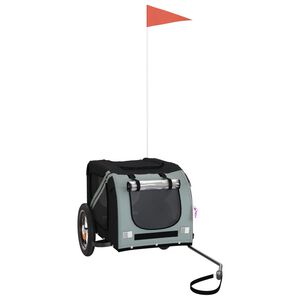 vidaXL lemmiklooma ratta j&auml;relk&auml;ru, hall ja must, oxford kangas/raud