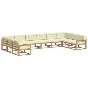 vidaXL V&auml;li diivanikomplekt padjaga 10 pcs Valge ja kreemjas