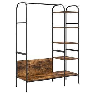 vidaXL Riidepuu riiuliga Pruun tamme 120 x 44 x 160 cm Tehispuit