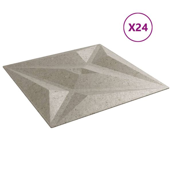 vidaXL seinapaneelid 24 tk, betoon, 50 x 50 cm, XPS 6 m², täht