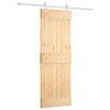vidaXL Libisev uks Looduslik ja Valge 70 x 210 cm Tahke m&auml;nnipuit