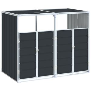 vidaXL ratastega pr&uuml;gikasti kuur, antratsiithall, 144x81x113 cm, teras