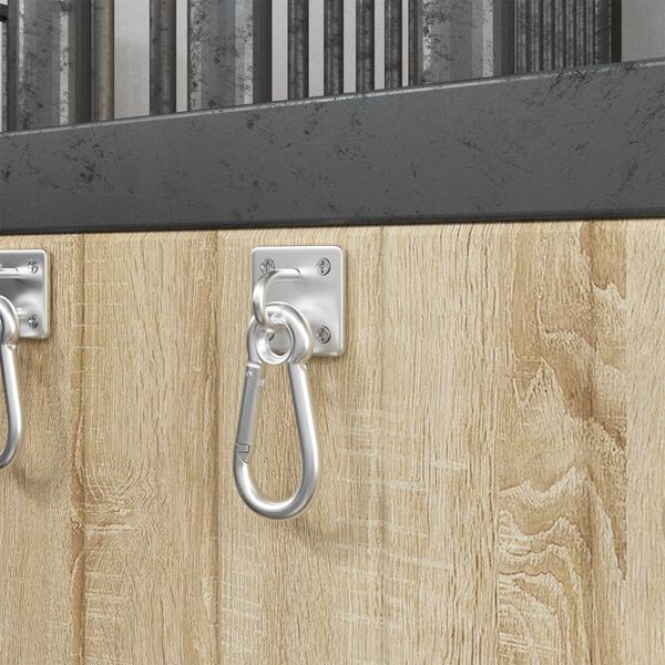 vidaXL karabiiniga kinnitus 3 tk, 360° pööratav, hõbedane, teras