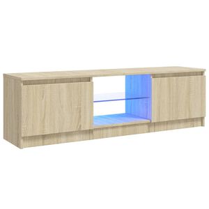vidaXL telerialus LED-tuledega, sonoma tamm, 120 x 30 x 36 cm