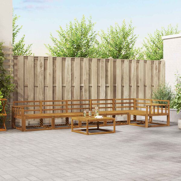 vidaXL V&auml;li diivanikomplekt 7 pcs Neutraalne Tugev akatsiapuu