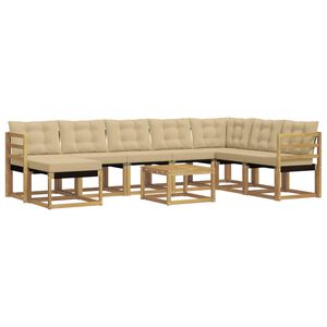 vidaXL V&auml;li diivanikomplekt padjaga 9 pcs Valge ja Beez
