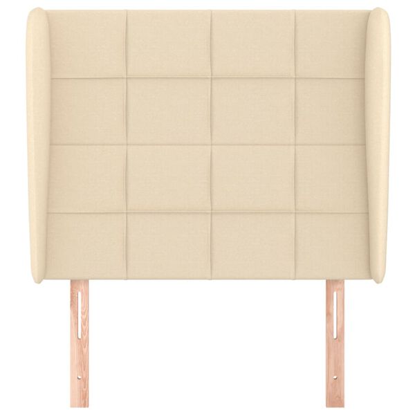 vidaXL voodipeats servadega, kreemjas, 103x23x118/128 cm, kangas