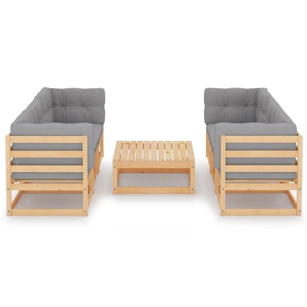 vidaXL 7-osaline aiam&ouml;&ouml;bli komplekt istmepatjadega, toekas m&auml;nnipuit