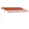 vidaXL automaatne varikatus, LED, tuuleandur 300 x 250 cm oranž/pruun