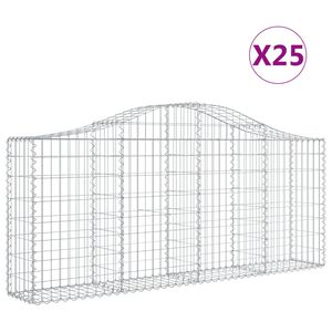 vidaXL kaarekujulised gabioonkorvid 25 tk, 200x30x80/100 cm, raud