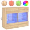 vidaXL teleri seinakapp LED-tuledega, Sonoma tamm, 78,5 x 30 x 60,5 cm