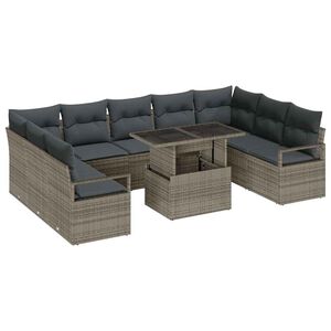 vidaXL Aia Diivanikomplekt ladustamisega 10 pcs Hall Pol&uuml;rooster