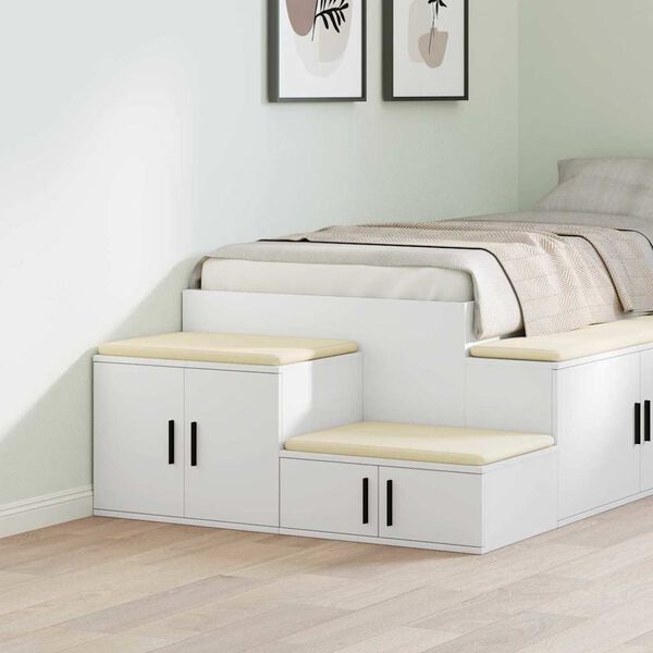 vidaXL Hoiukapp 2 pcs Valge 118 x 41 x 40 cm Tehispuit