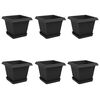 vidaXL Taimepotid 6 pcs Must 20 x 20 x 16 cm Plastmass