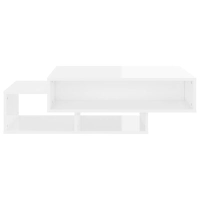 vidaXL kohvilaud, kõrgläikega valge, 105 x 55 x 32 cm puitlaastplaat