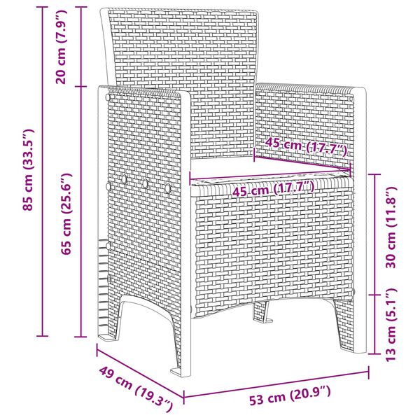 vidaXL Aia söögilaudade komplekt 9 pcs Valge Polt rattan