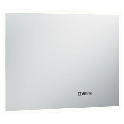 vidaXL vannitoa LED-seinapeegel puuteanduri ja ajanäidikuga 80 x 60 cm