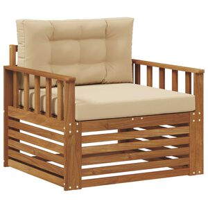 vidaXL &Otilde;uesohva Tugev akaatsiapuit ja pol&uuml;ester Looduslik ja beež