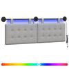vidaXL Rippuv voodipeats LED-valgustusega Pilvine hall kangas