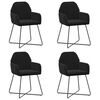 vidaXL S&ouml;&ouml;gitoa Toolid 4 pcs Samet Must 55 x 50 x 84 cm