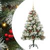 vidaXL Tehisj&otilde;ulupuu Roheline ja valge 150 cm PVC, metall ja plastik