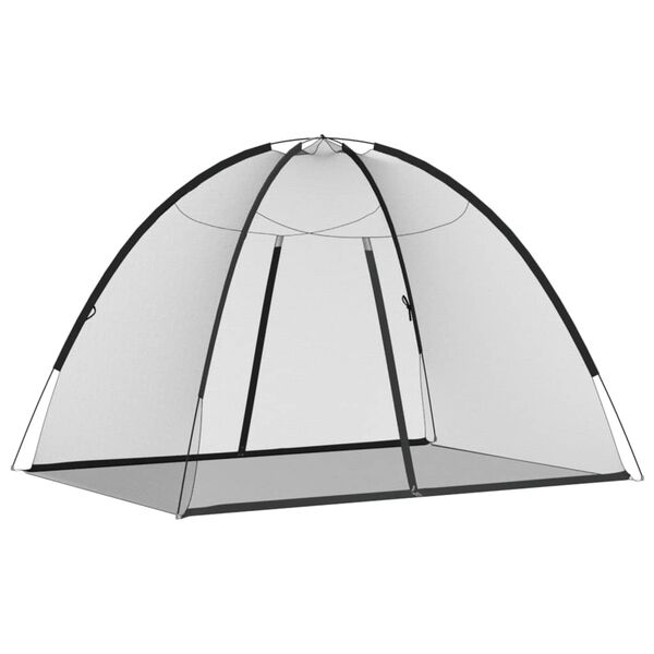 vidaXL Mongoolia s&auml;&auml;sev&otilde;rk ustega, 220 v&otilde;rk must 200x150x140 cm