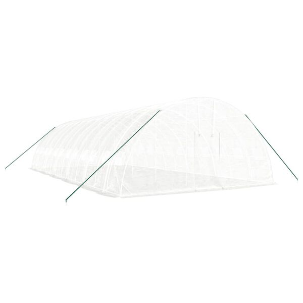 vidaXL kasvuhoone terasraamiga, valge, 72 m&sup2;, 12x6x2,85 m