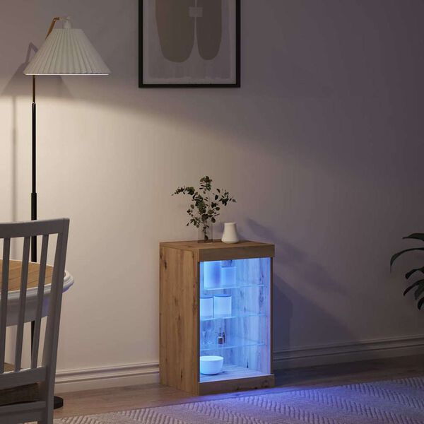 vidaXL LED Kummuti K&auml;sit&ouml;&ouml;puu 41 x 37 x 67 cm Tehispuit