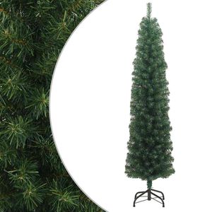 vidaXL kitsas kunstkuusk alusega, roheline, 210 cm, PVC