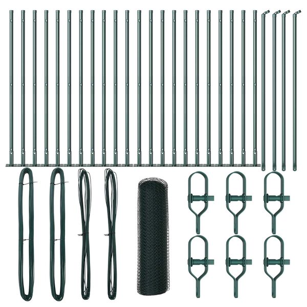 vidaXL Aiapost Roheline 50 x 0,8 m (13 mm rest) Terased ja PVC